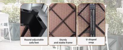 YND6-WQQkulavik 6PCs outdoor furniture set PE Wicker rattan sectional sofa patio conversation sets. navy blue