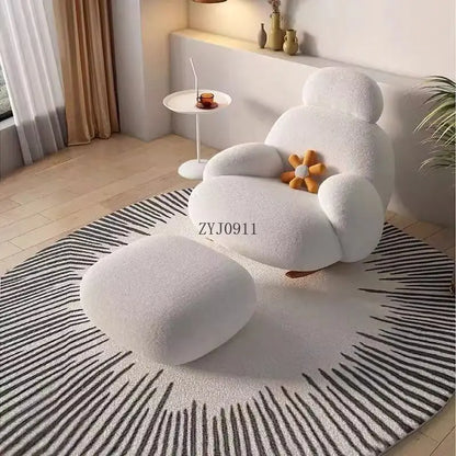 Shaking lazy sofa single cream living room lazy chair simple balcony bedroom