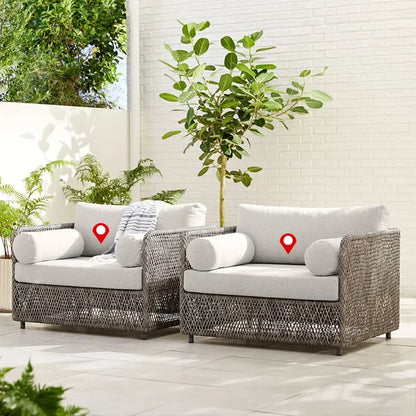 Southeast Asian Style Outdoor Rattan Sofa for Courtyard, Balcony, Garden, Terrace, Designer Sunroom, Leisure Rattan Sofa