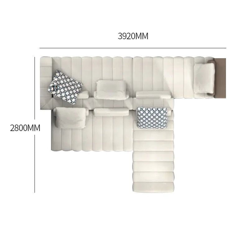 Italian minimalist modern cloth art three person sofa villa large family living room model room combined sofa