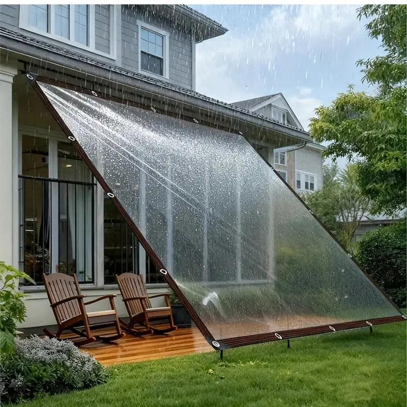 Transparent PVC Waterproof Cloth for Garden Plant Thermal Protection Rainproof Balcony Window Clear Sunshade Canopy