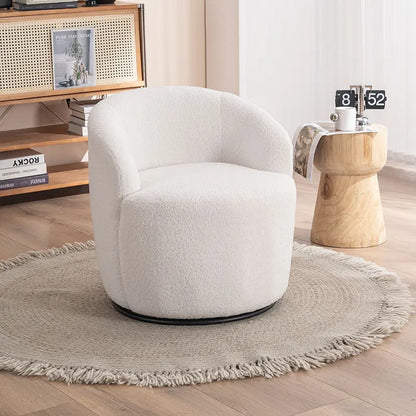 Best-Selling Modern Light Luxury Fabric Single Leisure Chair Cream Bedroom Makeup Stool Lamb Fleece Single Swivel Sofa Chair