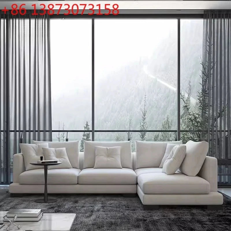 Minimalist fabric sofa tatami wabi-sabi wind combination technology cloth living room princess corner L-shaped combination sofa