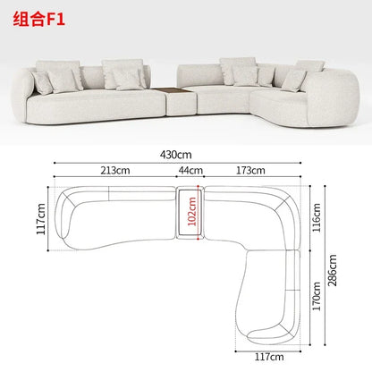 M78 Minimalist sofa large apartment living room special-shaped corner fabric, modular combination sofa