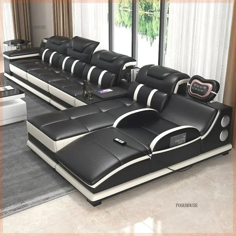 Modern Artificial Leather Living Room Sofa Combination Luxury Chaise Longue High-end Sofas Living Room Furniture