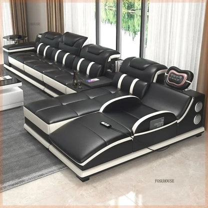 Modern Artificial Leather Living Room Sofa Combination Luxury Chaise Longue High-end Sofas Living Room Furniture