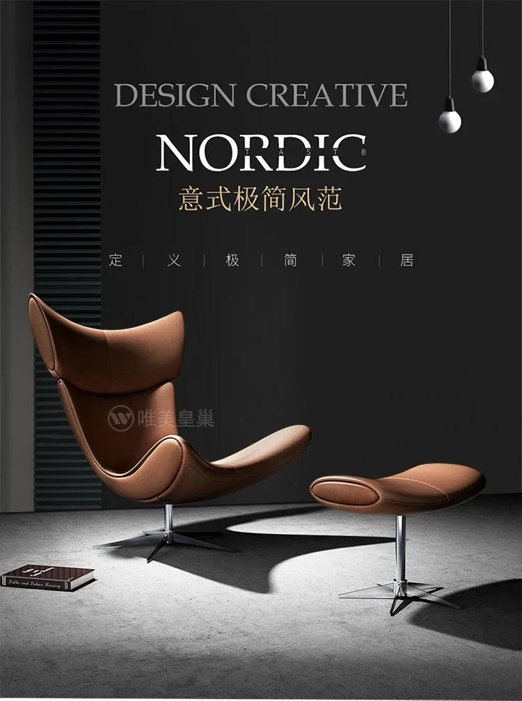 Comfortable Ergonomic Living Room Chairs Modern Leather Nordic Sofa Chairs Designer Recliner Portable Fauteuil Salon Furniture