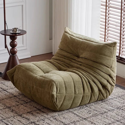 Caterpillar Sofa Togo Balcony Leisure Single Chair Fabric Down Can Lie Down And Sleep Cream Lying Lazy Sofa