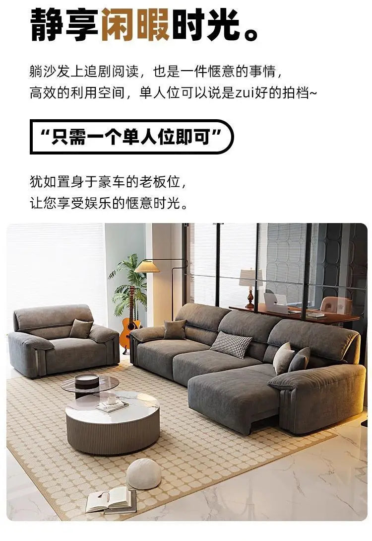 N67 Design Extendable Electric Recliner Sofa Living Room Lazy Lounges Electric Recliner Sofa Nordic Modern Divano Home Furniture