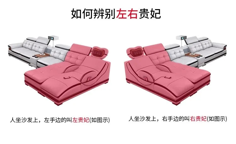 Modern Minimalist Sofa Electric Massage Chiar Floor Multifunctional Corner Sofa Lounges Relaxing Living Room Couch Furniture