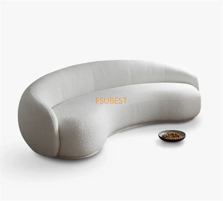 Round Teddy Sofa Lounge Nut Circle Curved Couch White Modern Sofas Chaise Lounge Nordic Style Canape  Living Room Furniture