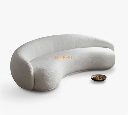 Round Teddy Sofa Lounge Nut Circle Curved Couch White Modern Sofas Chaise Lounge Nordic Style Canape  Living Room Furniture