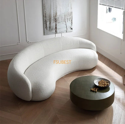 Round Teddy Sofa Lounge Nut Circle Curved Couch White Modern Sofas Chaise Lounge Nordic Style Canape  Living Room Furniture