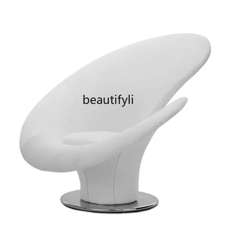 Modern designer special-shaped fiberglass, hotel light luxury art leisure petal single reclinerAA