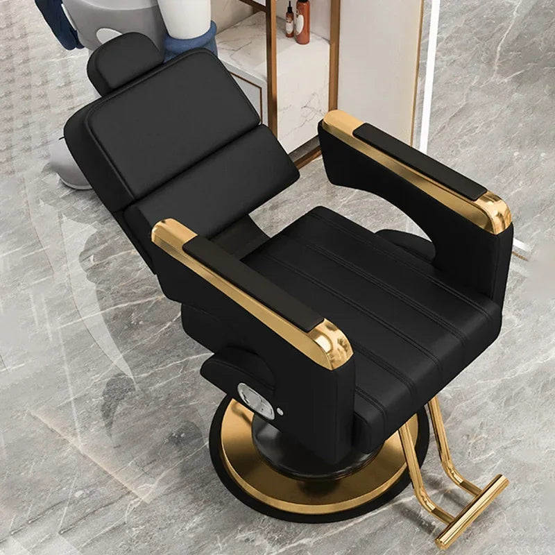 2025 Luxury Personalized Chair Barber Classic Hydraulic Reclining Release Salon Chair Leg Rest Professional Barberia Furniture