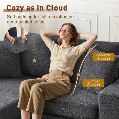 Sectional Couch with L-Shape Chaise, Modern Boneless Cloud Couch for Living Room, Sofa Bed with Deep Seat, No Assembly