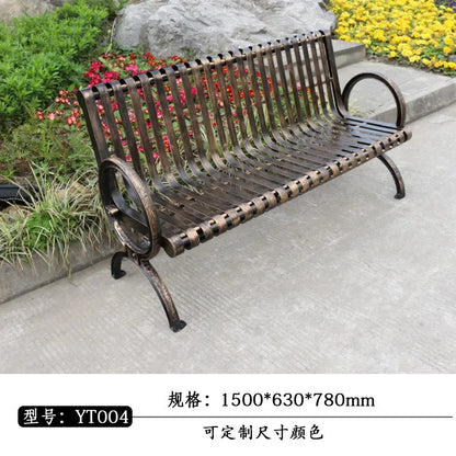 Park chair outdoor bench, cast iron art, community square leisure seat, courtyard outdoor shopping mall lounge area