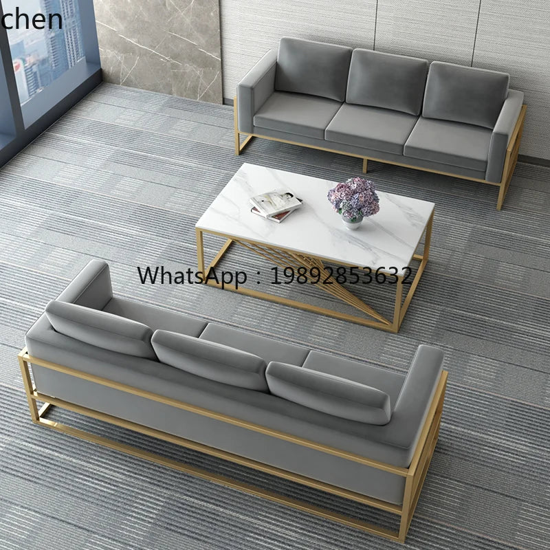 Lobby Sofa Chair Leisure Rest Area Meeting Reception Booth Sofa Table and Chair