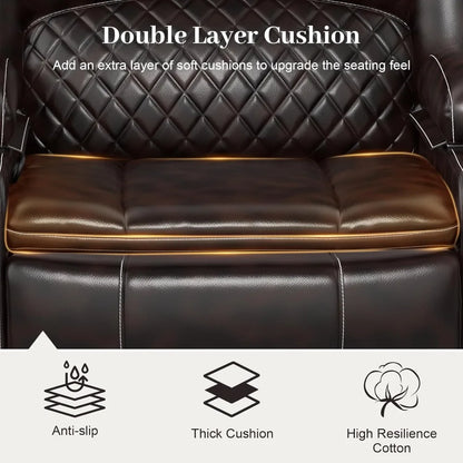 3 seater recliner sofa set with 2-tier cushion, 3+1 pieces in living room, 3 seater reclining couch leather with removable conso