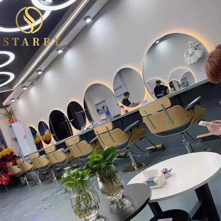 Customized Luxury Hair Salon Wall-mounted Mirror Modern Style Multi-shape Large Wall Mirror