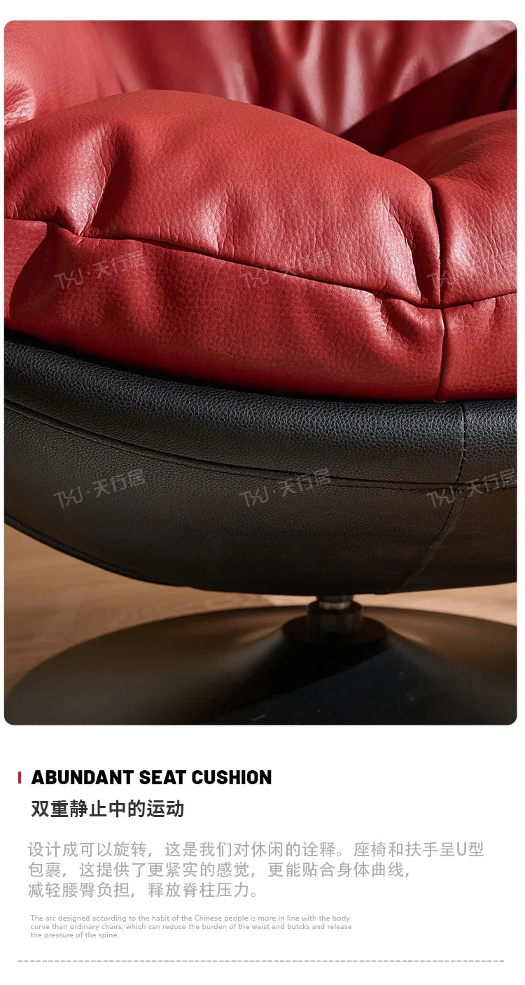 Italian single sofa chair living room designer casual lazy sofa vintage swivel chair