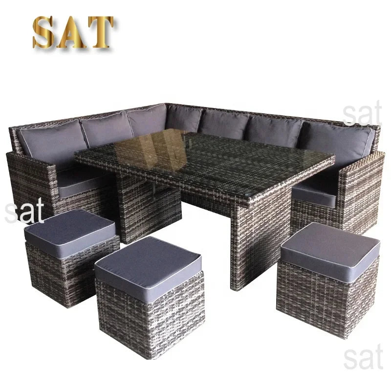 Hot Sales Modern Rattan Wicker Sectional Outdoor Garden Sofa Set Patio Garden Furniture