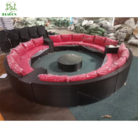 Terrace Semicircular C Modular Lounge Set Aluminum Outdoor Furniture Modern Luxury Garden Combination Rattan Sofa Set