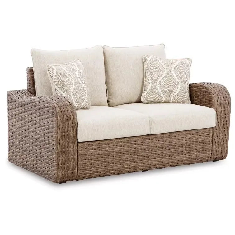 Nordic outdoor villa courtyard leisure sofa simple design milk tea shop cafe outdoor rattan combination furniture