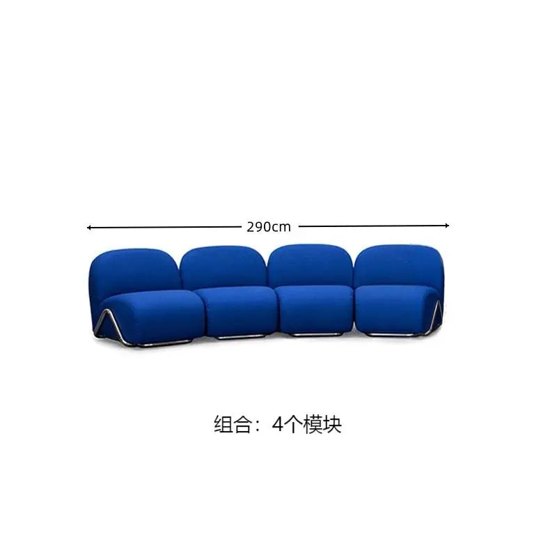 Single sofa antique living room stainless steel fabric curved sofa customization