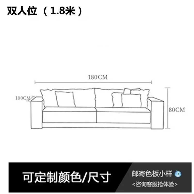 Italian fabric matte velvet Nordic minimalist technology cloth size apartment luxury living room shaped combination corner sofa