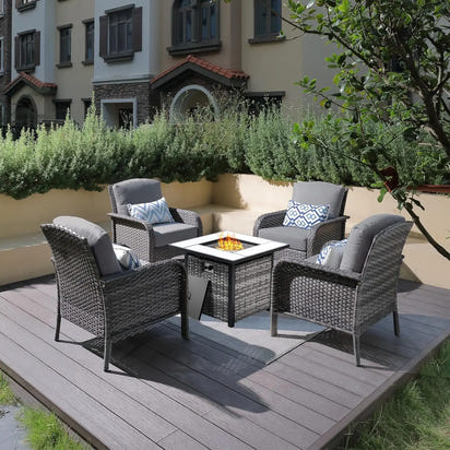 4 Pieces Patio Furniture Set with 30