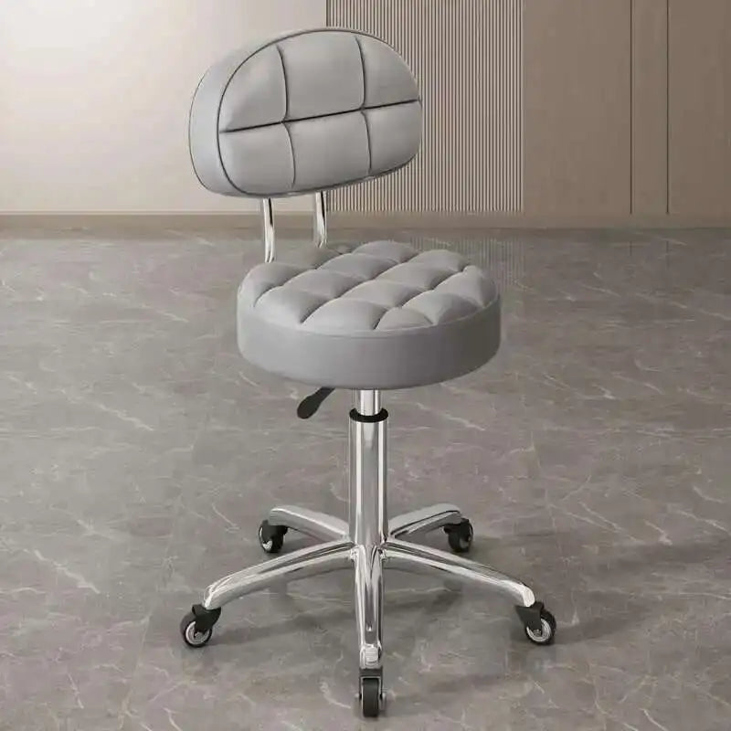 Barber Nail Salon Chair Swivel Wheels Rotating Salon Hair Stylist Barbershop Equipment Furniture Professional Rolling Silla