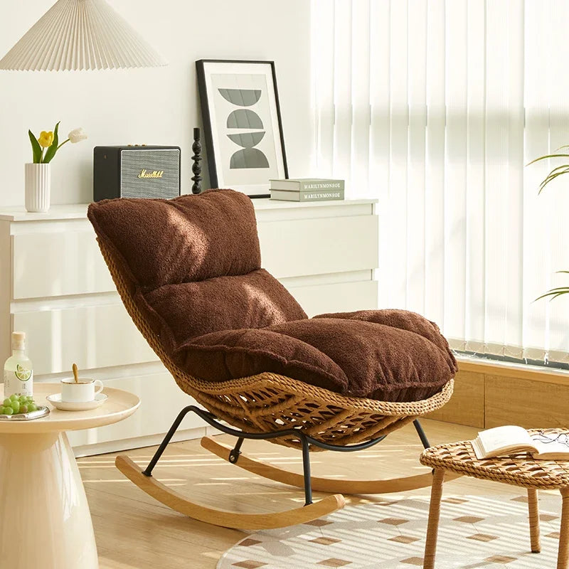 AA  Rocking Chair Adult Recliner Home Lazy Leisure Chair Single-Seat Sofa Chair