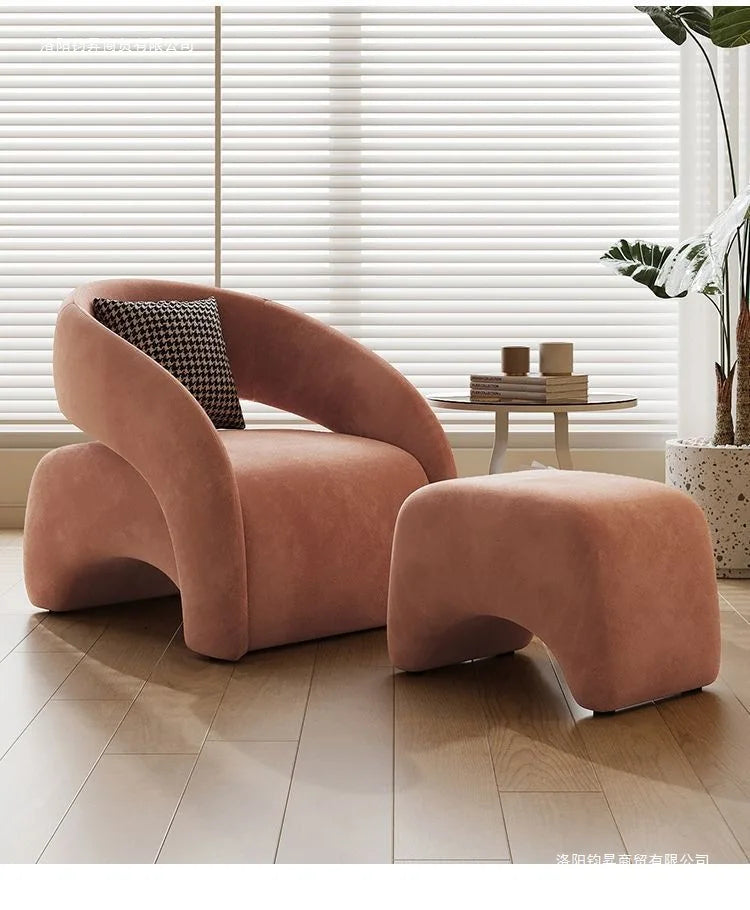 French cream style single sofa chair Nordic small apartment living room lazy sofa