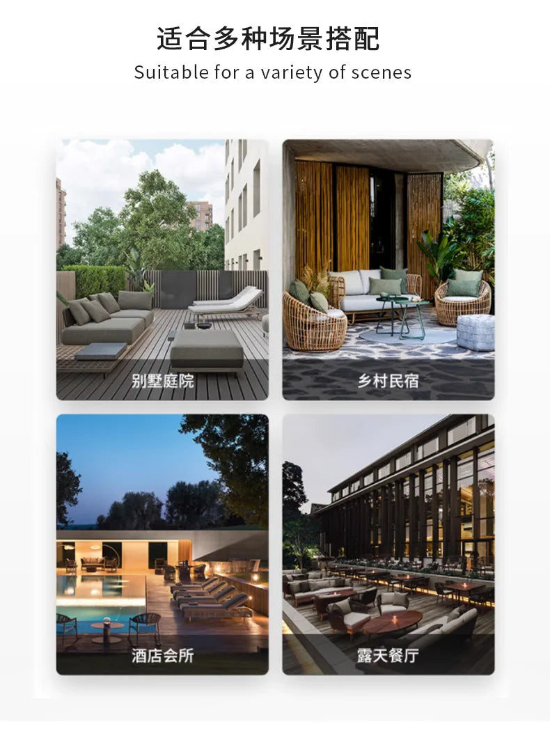 Outdoor villa courtyard rattan sofa furniture hotel bed and breakfast balcony sofa chair bed and breakfast terrace garden sofa c