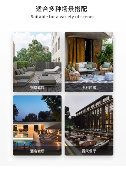 Outdoor villa courtyard rattan sofa furniture hotel bed and breakfast balcony sofa chair bed and breakfast terrace garden sofa c