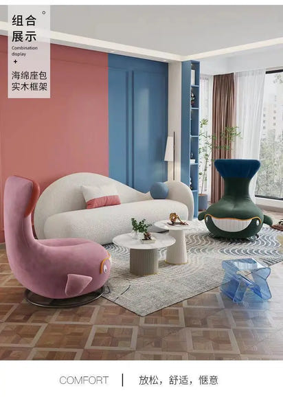 Rotating shark whale apartment 360 can be transferred to self-produced and self-sold dormitory light luxury Internet celebrity s