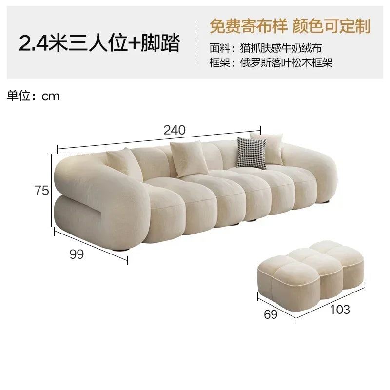 Designer Luxury Living Room Sofas House Nordic Family Elegant Relaxing Sofa Economic Apartment Minimalist Divano Hotel Furniture