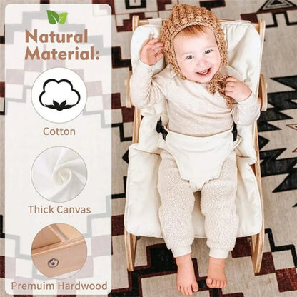 Rocking horse for children baby rocking chair solid wood home newborn recliner multifunctional wooden baby soothing chair ins