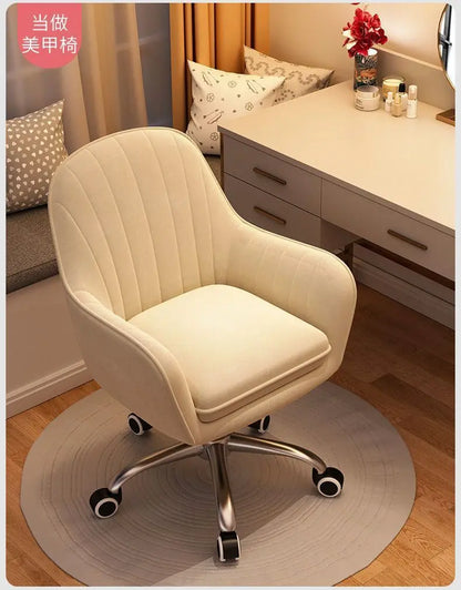 Home Comfortable Long-Sitting Backrest Computer Adjustable Swivel Chair for Girls' Bedroom Dormitory Study Desk Chair