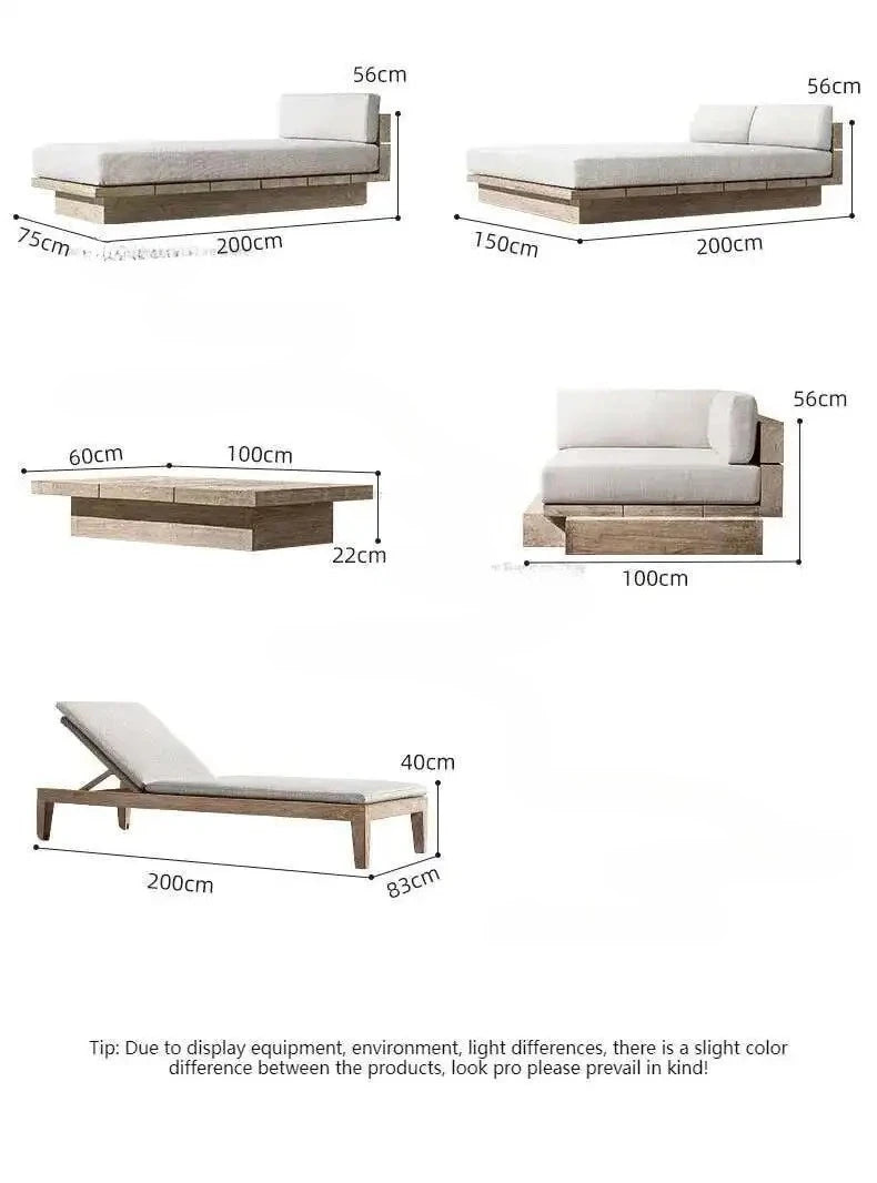 Japanese Style Waterproof and Sunscreen Garden Sofa, Minimalist Designer, Modern Garden Sofa, Artistic Outdoor Furniture, Divano