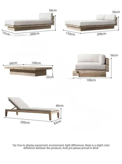 Japanese Style Waterproof and Sunscreen Garden Sofa, Minimalist Designer, Modern Garden Sofa, Artistic Outdoor Furniture, Divano