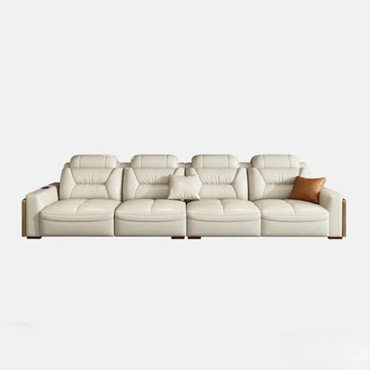 Premium Italian Genuine Leather Sectional Sofa Sets Couch Sofas with USB and Bluetooth Speaker - MANBAS Living Room Furniture
