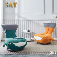-Fabric Cartoon Seat Shark Transfer Chair Whale Sofa Recliner Single Lounge Children Kids Rocking Chair