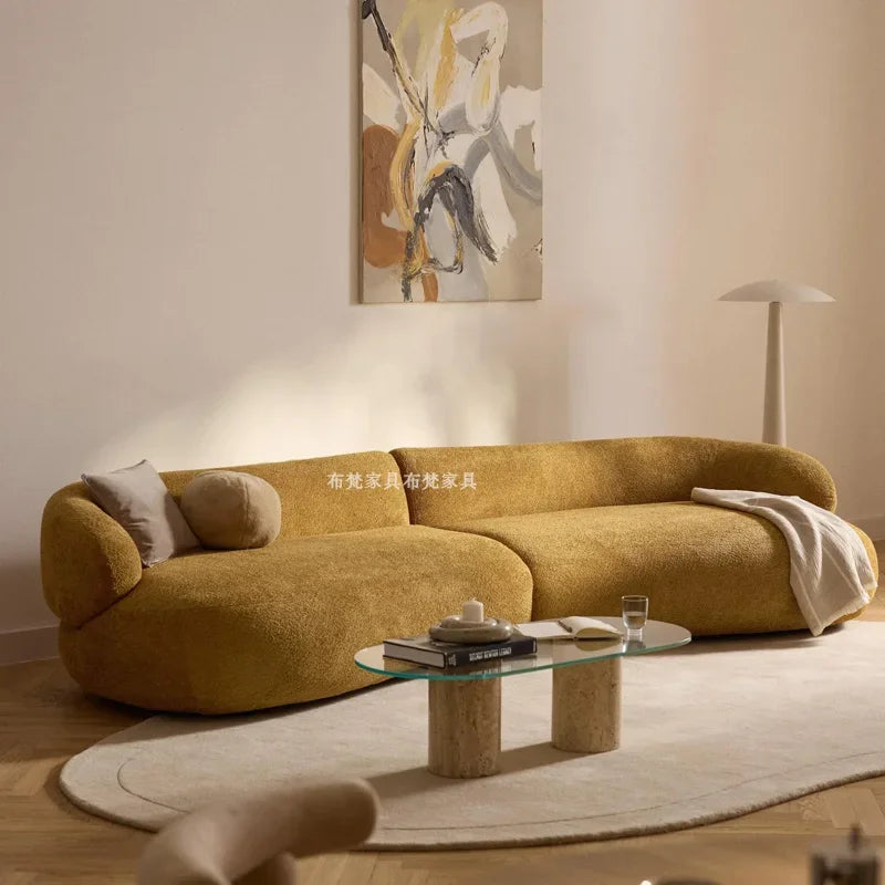 Designer Lounge Living Room Sofas Children Luxury Modern Nordic Sofas Canape Outdoor Curved Wood Divano Lounge Suite Furniture