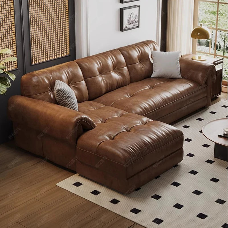 French leather Sofas Living Room family nordic minimalist Sofas luxury europe salas y sofas muebles economicos home Furniture