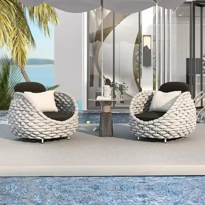 Outdoor Rattan Sofa Courtyard Combination Double Chair Leisure Terrace Villa Living Room Balcony Outdoor Seat Furniture Home