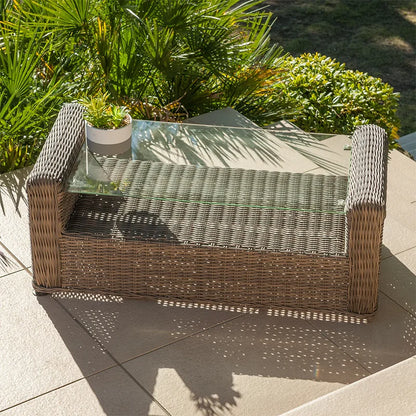 Outdoor rattan sofa combination, courtyard waterproof and sun protection villa, outdoor balcony, leisure furniture combination
