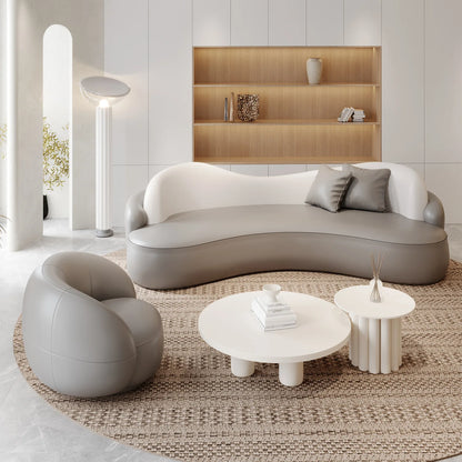 Curved special-shaped leather art sofa Internet celebrity beauty salon clothing store rest area