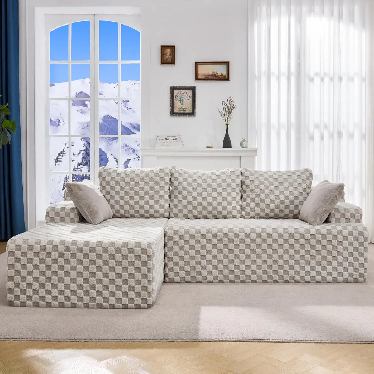 3-Seater L-Shaped Cloud Sectional Sofa with Memory Foam Cushions Oversized Chaise Ultimate Comfort for Home Living Room